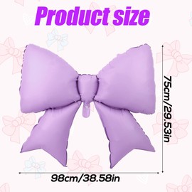 2pcs Large Bow Balloons, Bow Themed Party Decorations Elegant Coquette Balloons for Coquette Birthday Wedding Engagement Party Decoration (purple)