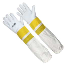 SAFTA Premium Quality Cowhide Beekeeping Gloves, Bee keepers Gloves for Professionals, Ventilated Long Sleeves, Elastic Cuffs Sting Proof Bee Gloves, Gardening Work Gloves. (L)