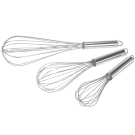 MIJOMA 3-tlg Set Schneebesen Ballonschneebesen Rührbesen Handschneebesen, Spiralschneebesen für mischen schlagen rühren, Küchen-Utensilien Backzubehör, Edelstahl 22cm, 26cm, 31cm