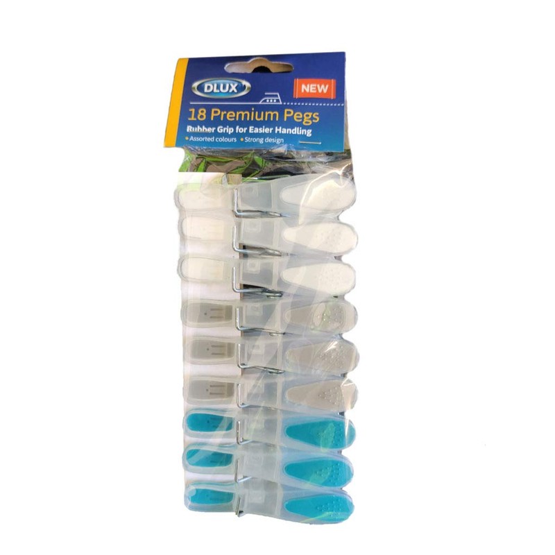 DLux Washing Line Pegs Strong Soft Rubber Grip Clothes Line