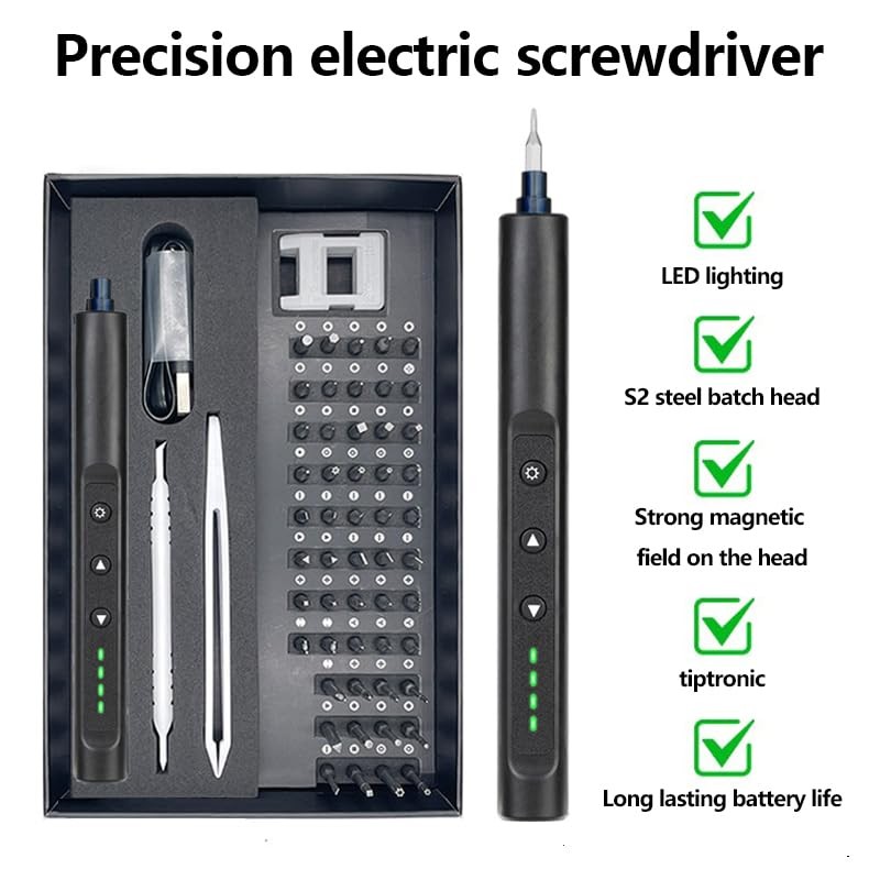 3.7V Electric Screwdriver, Mini Precision Screwdriver Set, 56 Magnetic Bits,
