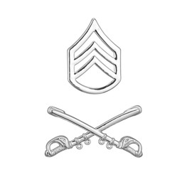 Xanight US Army Enlisted Officer Uniform Pin Set Crossed Saber Collar Badge