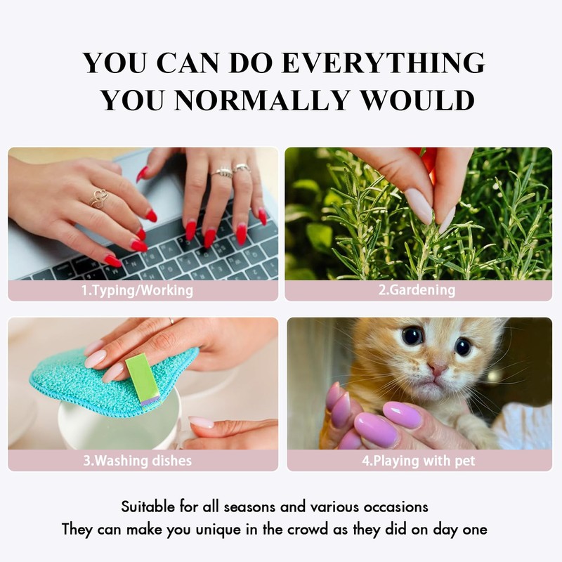 KQueenest Dark Blue Press On Nails Short Square - Acrylic