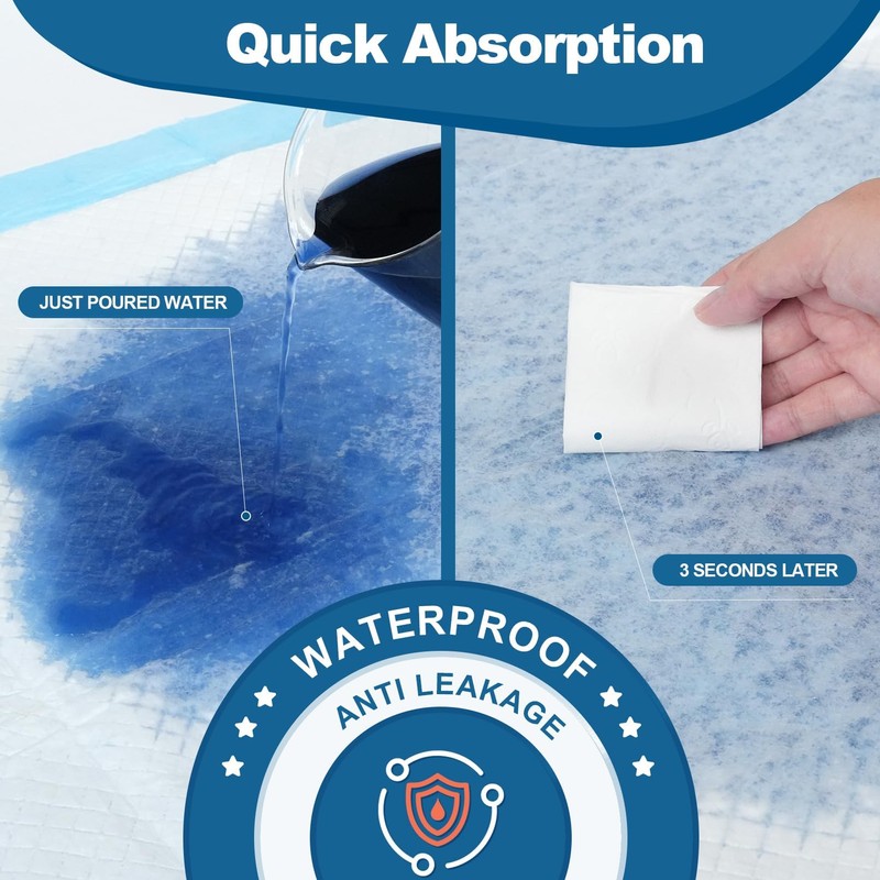 MILDPLUS 100 Count Disposable Bed Pads 30''X36'', Super Absorbent Underpads