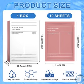Bio-Collagen Real Deep Mask, Anti-Wrinkle Lifting Face Mask, Organic Collagen Night Wrapping Mask, for Hydrating Reducing Fine Lines Anti-Wrinkle (B10PCS)