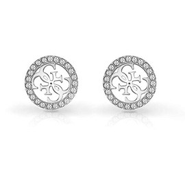 GUESS PAVE 4G Logo Studs (RH), Silver, Size N, Stainless Steel