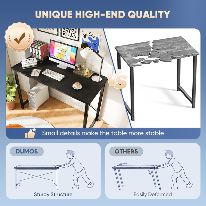 DUMOS 44 in Computer Desk for Home Office, Modern Study