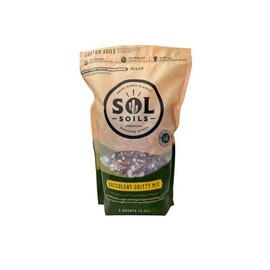 Sol Soils Succulent Gritty Mix 2 Quarts - Fast Draining Peat Moss Free Succulent Soil Potting Mix with Coconut Husk Chips, Perlite & Pumice