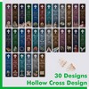 120 PCS Bible Bookmarks, 30 Designs with Hollow Cross Double