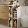 SHANGSHA Narrow Bathroom Storage Cabinet 7.1″ Slim Bathroom Floor Organizer