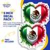 Mexican Flag Stickers - Mexico Heart - Watercolor Mexico -