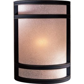 Minka Lavery Wall Sconce Lighting 348-37B, Glass Damp Bath Vanity Fixture, 1 Light, 60 Watts, Bronze