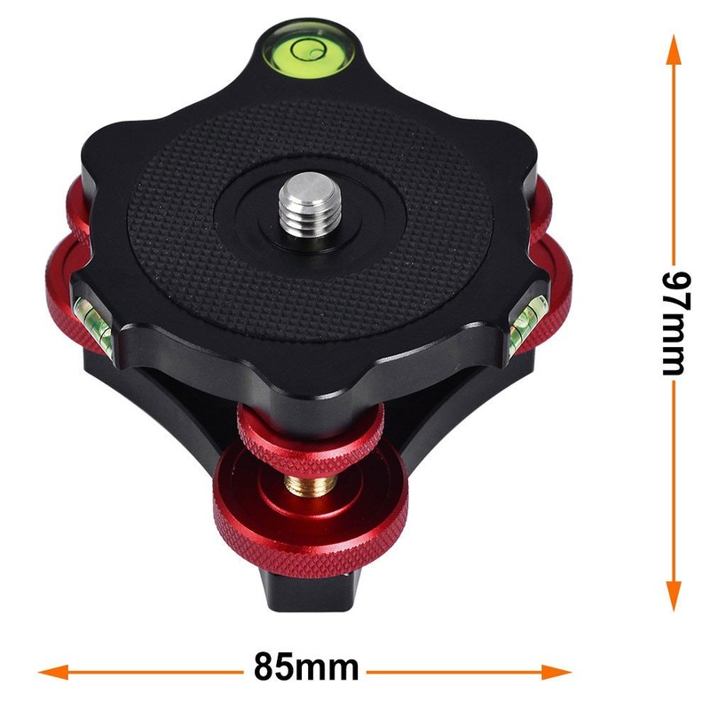 MiniGlypture LP-64 Precision Leveling Base Tripod Head Plate with 3/8
