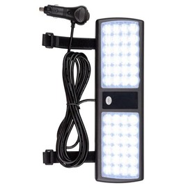 KACEPAR Interior Sun Visor Front Windshield Flashing Warning Hazard Light, 12-Inch Emergency Dash Strobe Lights Clear Lens 48-LEDs, High Bright Warning Light for 12-24V Vehicle - White Light