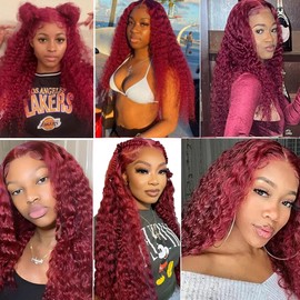 Burgundy Human Hair Bundles 99j Water Wave Bundle 22 24 26 inch Red Human Hair Weave Bundles Burgundy Water Wave Bundle