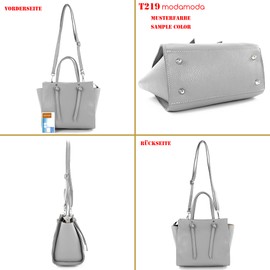 modamoda de T219 Women's Leather Handbag, Handbag, Shoulder Bag, Handmade in Italy, Pink beige