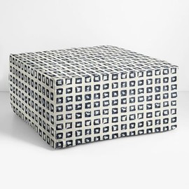 Sorra Home Sunbrella Outdoor Bean Pouf, 30 in W x 30 in D x 15 in H, Kindle Indigo 8 Pound