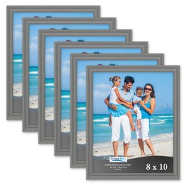 Icona Bay 8x10 Picture Frames (Gray, 6 Pack), Beautifully Detailed Molding, Contemporary Picture Frame Set, Wall Mount or Table Top, Inspirations Collection