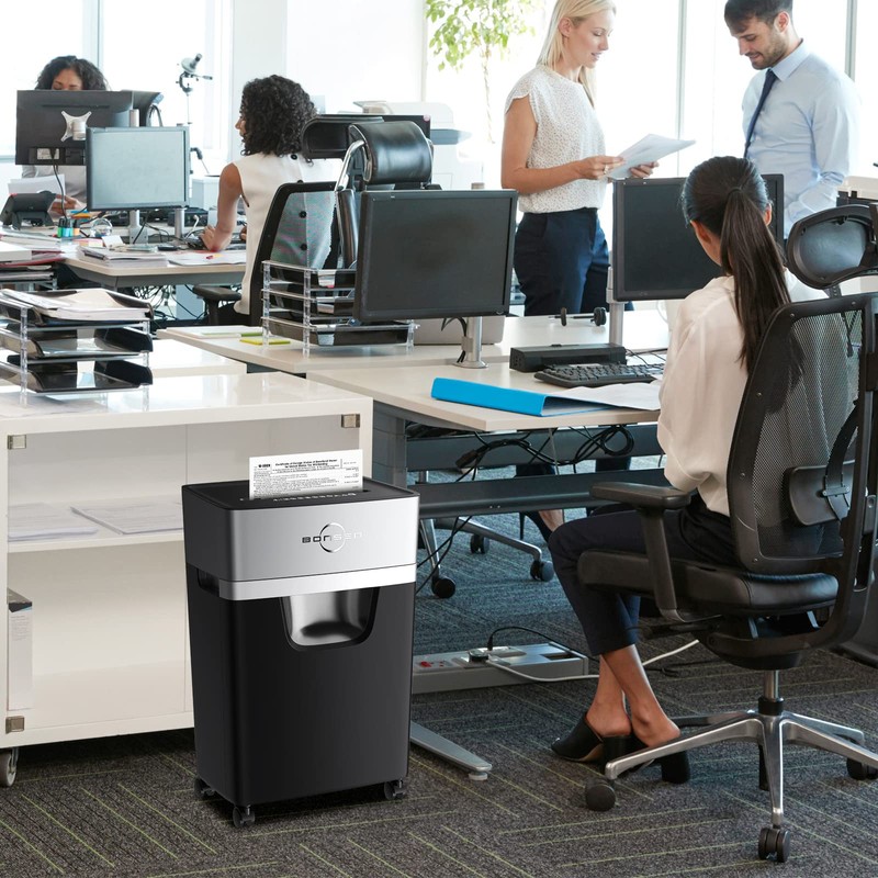 BONSEN 16-Sheet Heavy Duty Paper Shredder for Office, 60-Minute Running