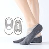 Ballet Style Pilates Yoga Socks with Cross-Band and Rubber Grips for Exercise 289 Dark Gray + Free Size 20ea