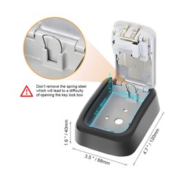 GRIFEMA GA1003 Key Safe Wall Mounted, Large Capacity Key Lock Box Outdoor,Waterproof Key Safe Box with 4 Digit Combination, Key Lock Cabinet for Spare House Keys, With Slide Cover, Gray, Medium Size