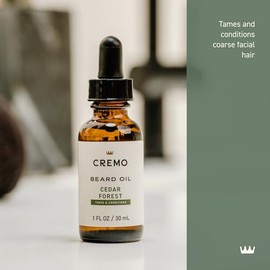 Cremo Beard Oil, Forest Blend - Restores Moisture, Softens And Reduces Beard Itch for All Lengths Of Facial Hair, 1 Ounce