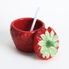 WAIT FLY Strawberry Ceramic Sugar Bowl with Lid, Sugar Container,