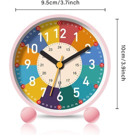 ZeiLaBang Kakadi Children's Alarm Clock for Beginners to School, Children's Alarm Clock, Analogue No Ticking, Silent Learning Alarm Clock for Boys and Girls, Suitable for School Gifts, as a Gift for