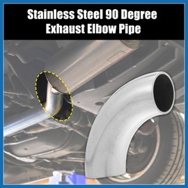 A ABSOPRO 1 Pcs OD 1 Inch 90 Degree Mandrel Bend Elbow SS304 Stainless Steel Bend Tube Exhaust Elbow Pipe for Car Modified Exhaust System 1" Piping Silver Tone Item Replacement