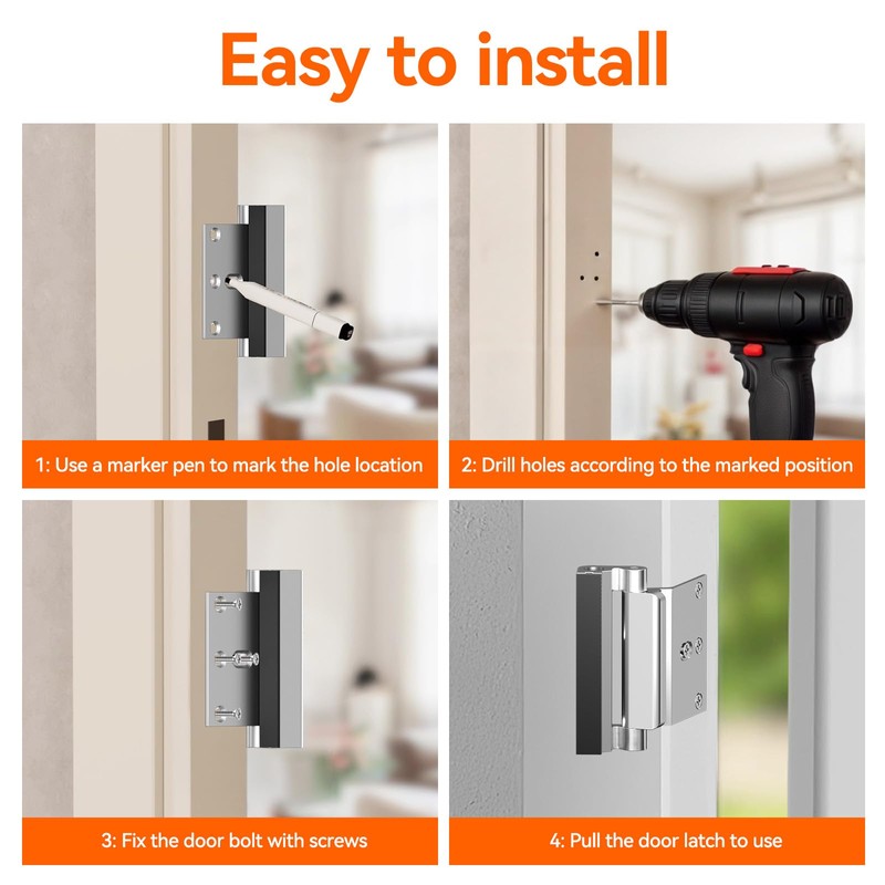Tonitrui Ultra Security Door Lock, Door Reinforcement Lock for High