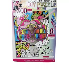 Fashion Angels Color By Number DIY Puzzle 300 Pieces 8 Markers Included 18”x 24”