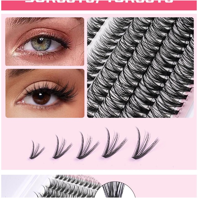 ANURAG Eyelash Bundle 9-17mm Eyelash Bundle Extensions 30+40D Thick Volume