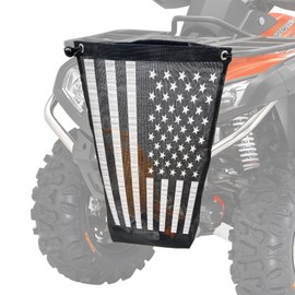 Dawnjaccee UTV/ATV Trash Bag,PVC Mesh Storage Sack Compatible with Polaris RZR,Can-Am,Kawasaki,Honda & Golf Carts,Universal Fit Off-Road Accessories(USA Flag)