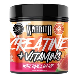 Warrior Creatine Monohydrate Powder + Vitamins 360g - Performance & Recovery - Pure Micronised Multivitamin Nutrition Blend - Vitamin A, B12, C, D,Magnesium, Iron, Zinc - 80 Servings (Watermelon Ice)