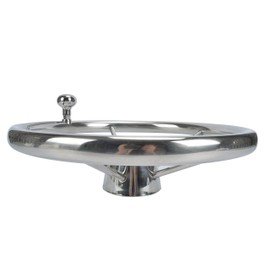 Amarine-Made 5-Spoke 13-1/2 Inch Destroyer Style Stainless Boat Steering Wheel with Small Knob - XK-9310SRF1