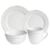 American Atelier Olivia Round 16 Piece Dinnerware Set, White, 10.4x10.4"