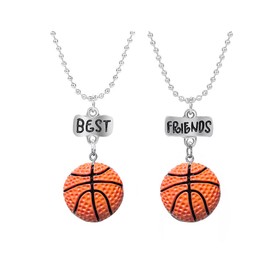 BFF Best Friends Necklace for Women Men Sport Ball Basketball Friendship Necklace Pendant 2 Graduation Gift Jewelry