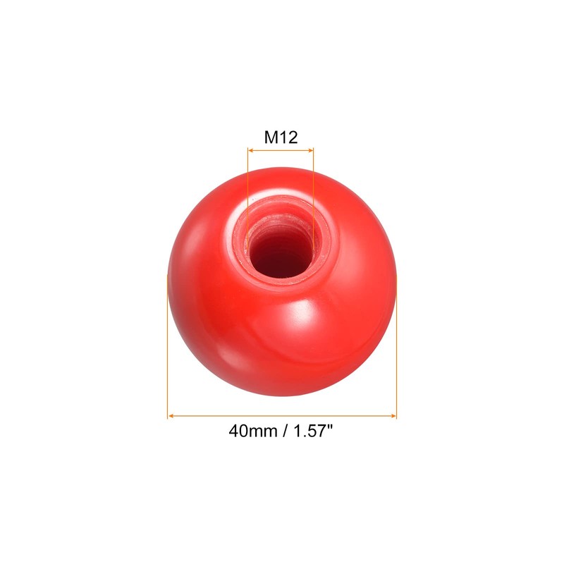 sourcing map 6Pcs Threaded Ball Knobs, M12 Female Thread Thermoset