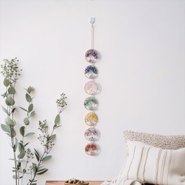Natural Raw Crystal Gemstones Healing 7 Chakra Crystal Stones Wall Hanging Tree of Life Ornament for Home Decoration Wall Hanging
