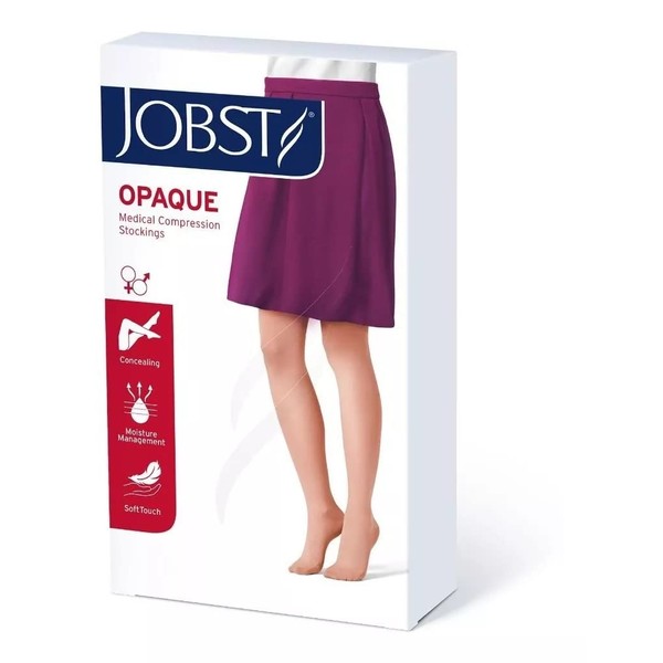 BSN Medical 115233 Jobst Opaque Compression Hose, Waist High, 15-20 mmHg, Closed Toe, Medium, Natural