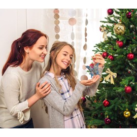 JUESMOS Butterfly Christmas Ornament 2024,Monarch Butterfly Ornaments for Christmas Tree Decorations Blue Butterflies Decoration Hanging Ornaments,Butterfly Keepsake Gifts for Women Girls Sister