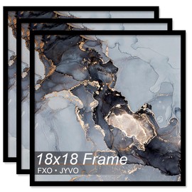Fxojyvo 18x18 Frame Set of 3, Black Picture Frame for 18 x 18 Square Picture Poster Photo, Light Weight and High Transparent 18 by 18 Frame for Wall - 3 Pack/Black/18 x18