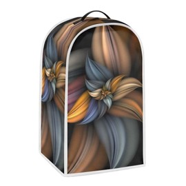 HUISEFOR Brown Flower Blender Cover Dust Proof Washable Small Appliance Cover, Durable Foldable Dust Cover Kitchen Decorations for Blender Food Processor juicer