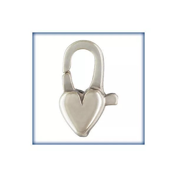 Mayas Gems 3PCS Sterling Silver Clasp, 12mm Silver Heart Lobster,