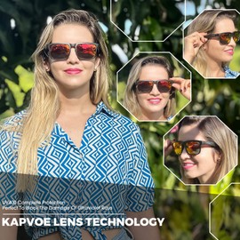 KAPVOE Polarized Sunglasses for Men Women Fashion Trendy Retro Sunglasses 100% UV Blocking Square Frame