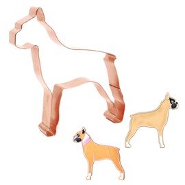 The Fussy Pup Boxer Cookie Cutter – Handcrafted in USA - 4.5 Inch Copper Dog Lover Gift