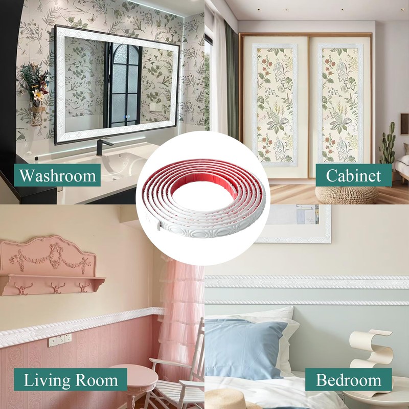 YEFANXI Self-Adhesive Flexible Crown Molding PVC Ceiling & Wall Decoration