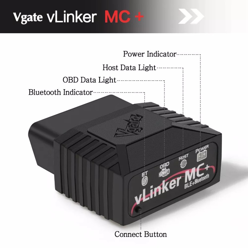 Vgate vLinker MC+ Bluetooth 4.0 OBD2 Car Diagnostic Scanner for