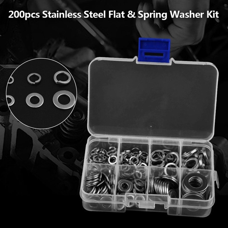 Stainless Steel Washer Set, Flat & Spring Washer Lock Tool
