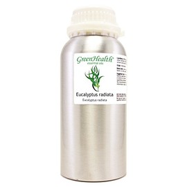 Eucalyptus Radiata – 16 fl oz (473 ml) Aluminum Bottle w/Plug Cap – 100% Pure Essential Oil – GreenHealth